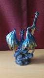 Dragon Emperor Tatsu Japanese Warrior Fantasy 6.88" Sculpture Letter Opener Holder Figurine - Blue and Gold