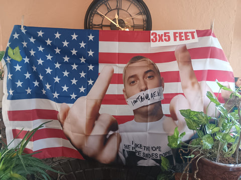 Eminem 3x5 Flag Middle Finger America Music Flag