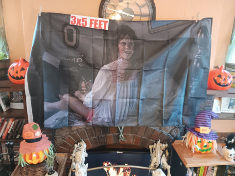 🎃 Halloween Exorcist Linda Blair Head Turner 3X5 Feet Flag Movie Tapestry