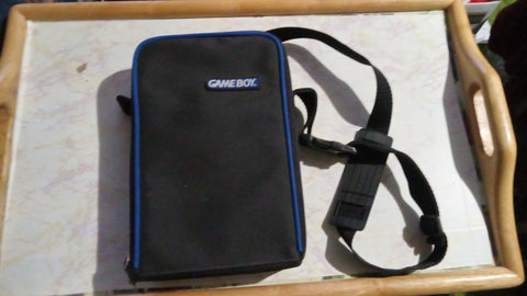 Gameboy 4 Section Black Storage Nintendo Carrying Case w Shoulder Strap