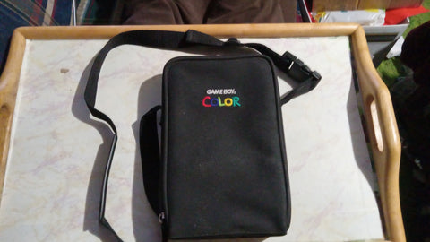 Gameboy Color 6 Section Black Storage Nintendo Carrying Case w Shoulder Strap