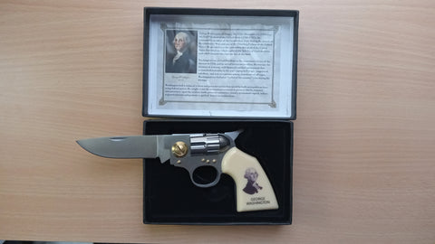 George Washington Gun Knife Gift Boxed Pistol Folding Pocket Knife