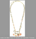 Golden Girls Multi-Charm 18 Inch Necklace with Adjustable 3 Inch Extender