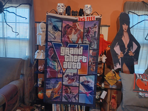 Grand Theft Auto VI 3X5 Feet Flag Game Cover Tapestry