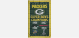 Green Bay Packers 3x5 NFL Flag All 4 Super Bowl Wins Vertical
