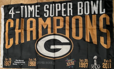 Green Bay Packers 4x Super Bowl 3X5 Feet NFL Flag