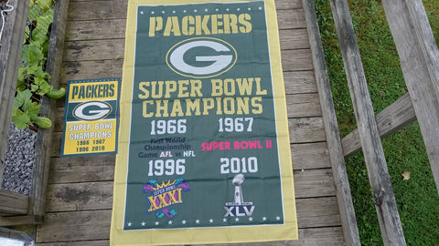 Green Bay Packers BUNDLE 3x5 Flag + Garden Flag Lot of 2 Flags