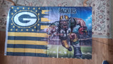 Green Bay Packers NFL 3X5 Feet American Flag Banner Pole or Wall Decor