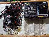 🎃 Halloween 100 Spooky Hollow Orange String Lights Used in Box 020972308553