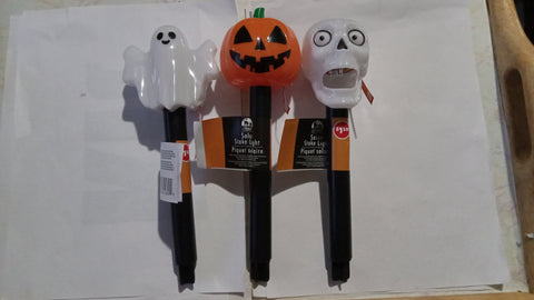👻 Halloween 3 Solar Lawn Stakes Pumpkin Ghost Skull Bundle Lot