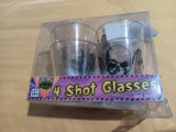 🎃 Halloween 4 Shot Glasses Skeleton Skull Forum Novelties Set of 4
