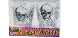 🎃 Halloween 4 Shot Glasses Skeleton Skull Forum Novelties Set of 4