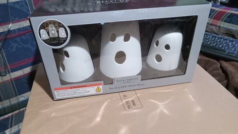 🎃 Halloween BECKI OWENS Set Of 3 Led Ghosts Decor
