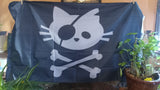 🎃 Halloween Cat Skull and Cross Bones 3x5 Pirate Flag