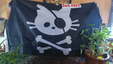 🎃 Halloween Cat Skull and Cross Bones 3x5 Pirate Flag