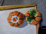 🎃 Halloween Ceramic Orange Pumpkin Candy Bowl Hand Painted Pacific Rim With Lid