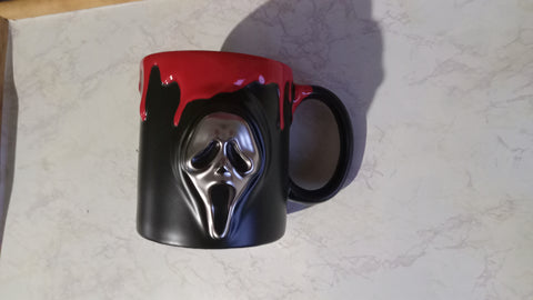 🎃 Halloween Ghost Face Bloody Embossed Coffee Mug Scream 20 oz. Cup