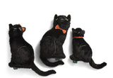🎃 Halloween HUMANE SOCIETY 3pc Black Cat Family Shaped Pillow Set