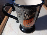 🎃 Halloween Harlequin Pumpkin Coffee Cup Black Mug