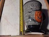 🎃 Halloween Harlequin Pumpkin Coffee Cup Black Mug