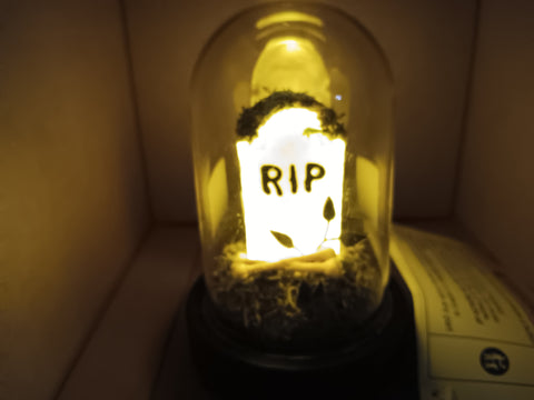 🎃 Halloween LED Lit Plastic Tombstone in Dome Decorative Cloche Hyde and EEK!