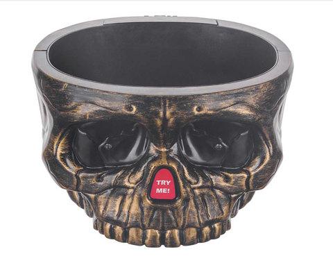👻 Halloween Motion Activated Skull Large 10x6 Candy Disk / Planter Decorative Prop