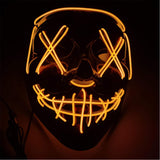 Halloween The Purge Light Up Stitches Black Mask Cosplay