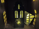 🎃 Halloween Lit Metal Tall House Hyde and EEK! Light Up Indoor Decoration