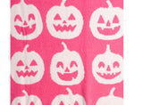 🎃 Halloween NOVOGRATZ Feather Happy Pumpkin Throw 50x70 Pink Blanket