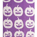 🎃 Halloween NOVOGRATZ Feather Happy Pumpkin Throw 50x70 Purple Blanket