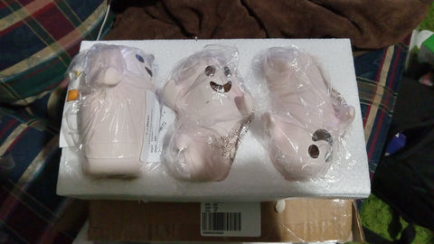 🎃 Halloween RACHEL ZOE 3pk Led Ghosts Light Up Pink Figurines Set