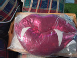 🎃 Halloween RACHEL ZOE Shaped Vampire Lips Halloween Pillow