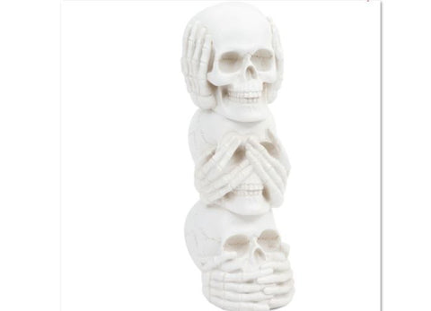 🎃 Halloween See Hear Speak No Evil Stacked Skulls 14 Inches