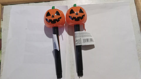 👻 Halloween Solar Lawn Stakes 2 Pumpkin Bundle Jack O Lantern Lot