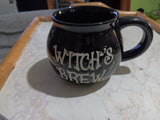🎃 Halloween Witch's Crofton Taza Black Stoneware 14.5 Oz Coffee Cup Mug