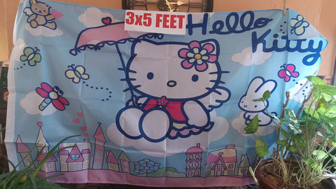 Hello Kitty 3x5 Feet Flag Blue