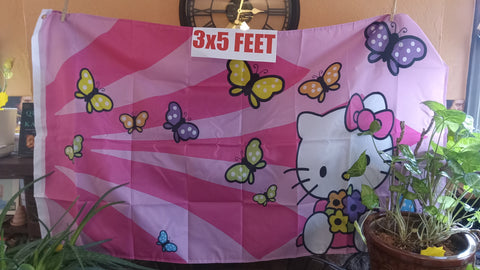 Hello Kitty 3x5 Feet Flag Pink