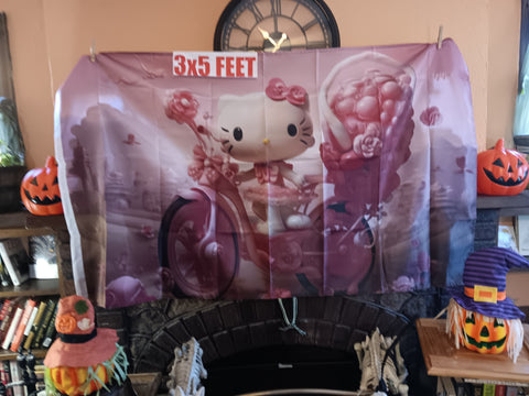 Hello Kitty Pink 3x5 Foot Flag Tapestry