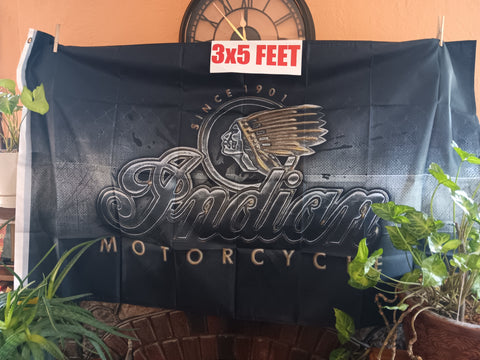 Indian Motorcycle 3x5 Feet Flag Black