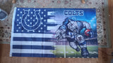 Indianapolis Colts NFL 3X5 Feet American Flag Banner Wall Decor or Pole Hang