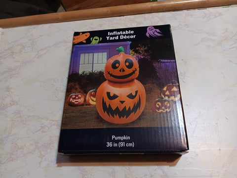 🎃 Halloween Inflatable 36 Inch Jack-O-Lanterns 2 Stacked Pumpkins