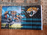 Jacksonville Jaguars NFL 3X5 Feet American Flag Banner Pole or Wall Decor