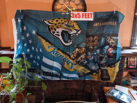 Jacksonville Jaguars Stars & Stripes & Steroids NFL 3X5 Feet Flag Banner