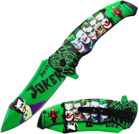 Joker Green Movie Actors Split Blade Spring Assisted Folding Pocket Knife