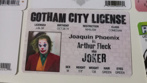 Joker Joaquin Phoenix Gotham City Novelty Joke I.D. Card Driver's License