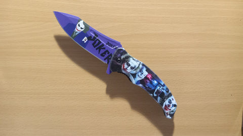 Joker Purple Movie Actors purple Spring Assisted Folding Pocket Knife