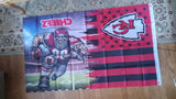 Kansas City Chiefs NFL 3X5 Feet American Flag Banner Pole or Wall Decor
