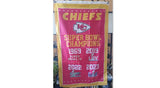 Kansas City Chiefs Vertical 4x Super Bowl NFL 3X5 Feet Flag Banner Pole or Wall Decor