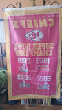 Kansas City Chiefs Vertical 4x Super Bowl NFL 3X5 Feet Flag Banner Pole or Wall Decor