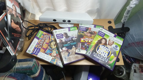 Kinect Sensor Bundle 4 Xbox 360 Video Games + White Kinect Camera